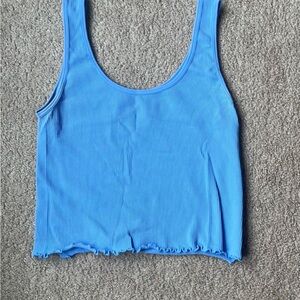 Blue Ribbed Wallflower Tank Top